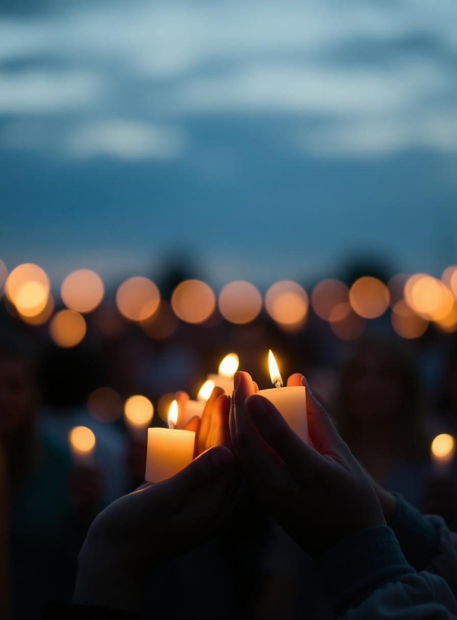 Candles lit at an interfaith vigil