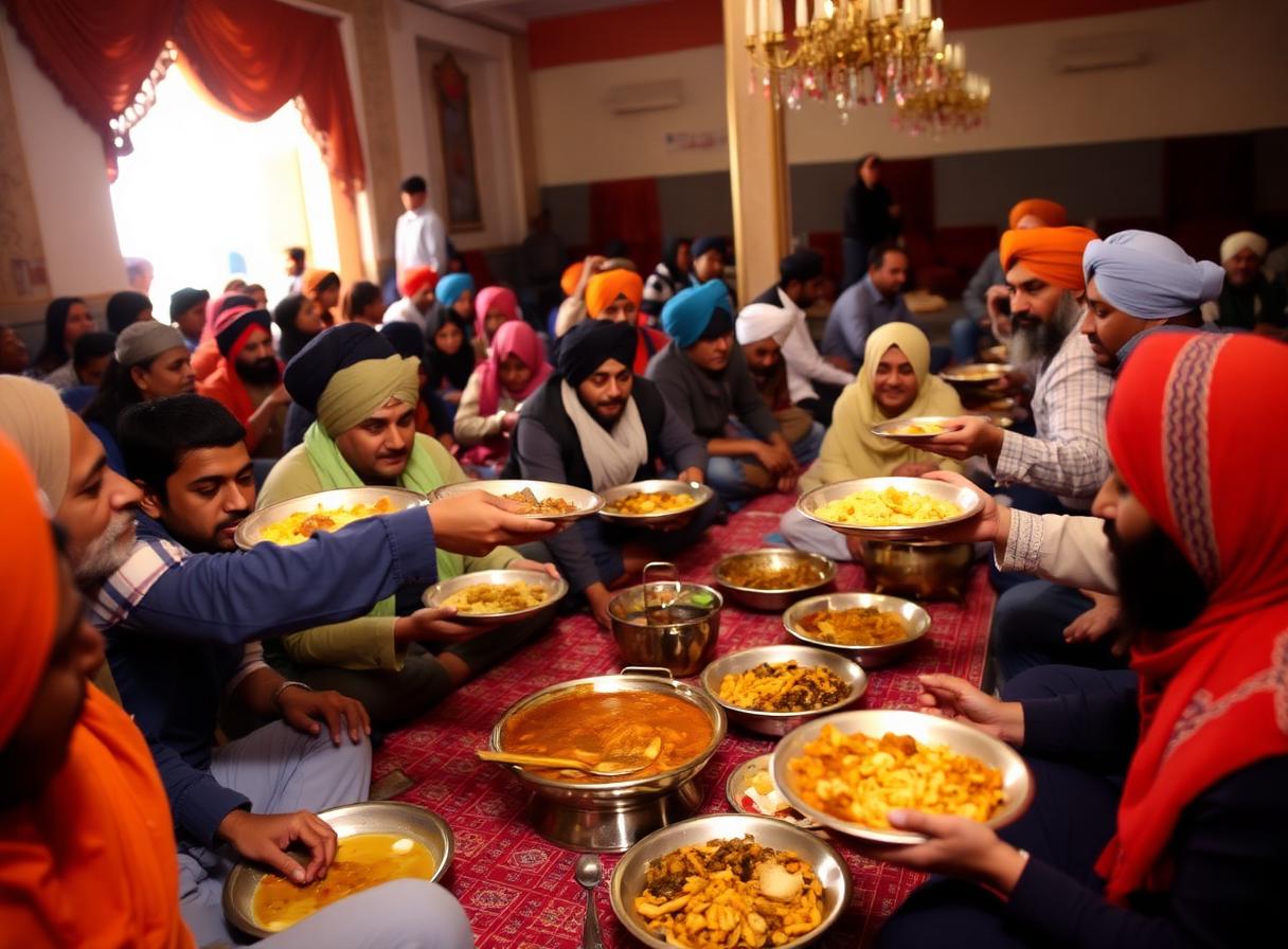 A gurudwara langar shared meal